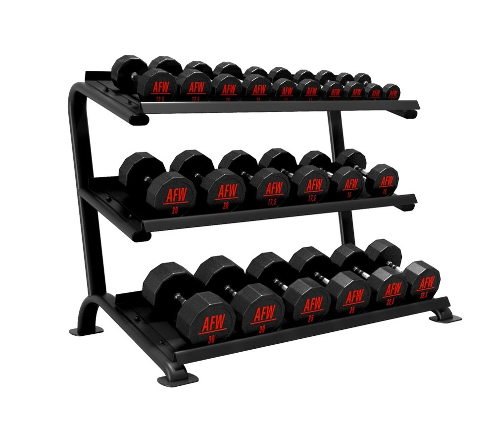 Rack mancuernas hexagonales 3 bandejas