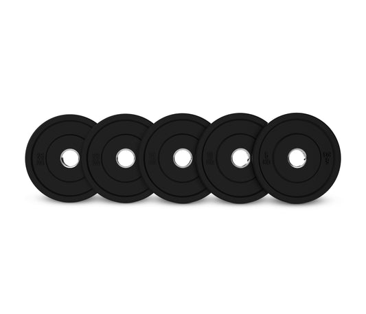 Discos de goma bumper negro - 20 kg.