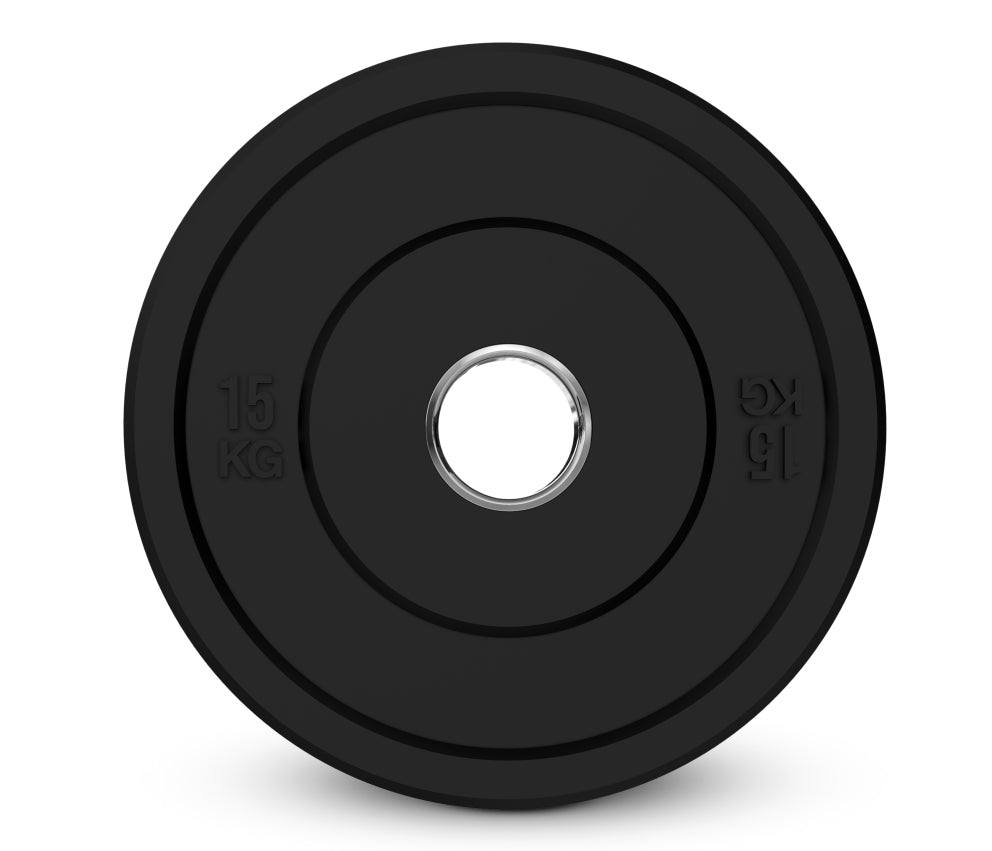 Discos de goma bumper negro - 20 kg.