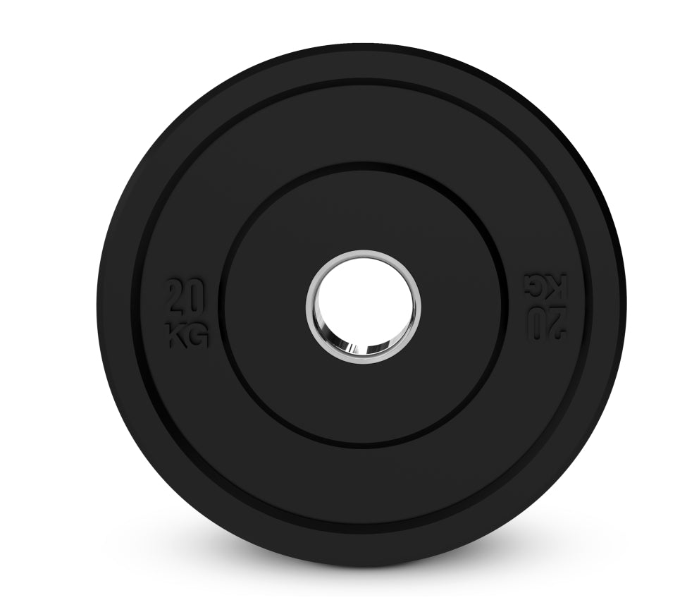 Discos de goma bumper negro - 5 kg.