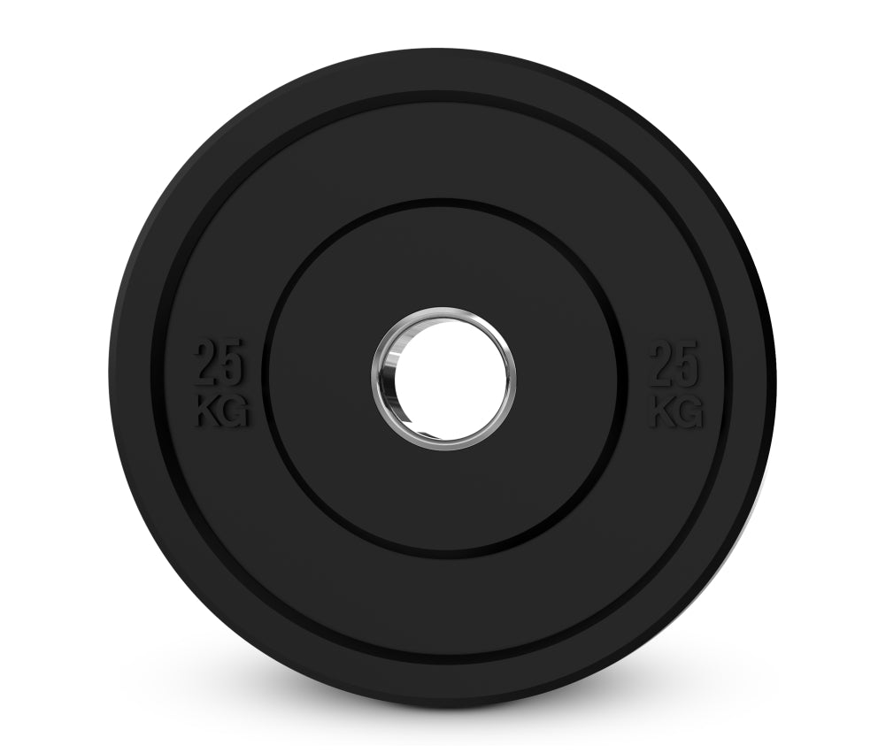 Discos de goma bumper negro - 5 kg.